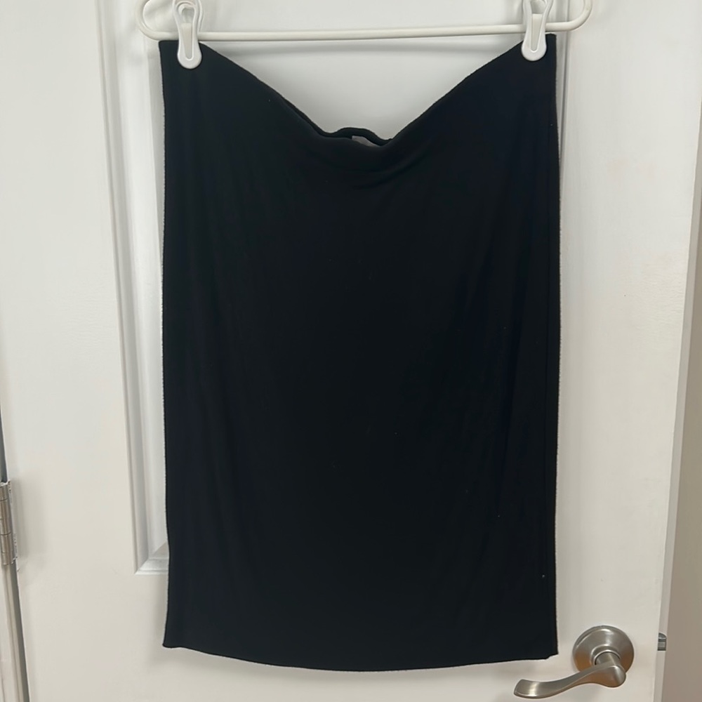 Loft black pull-on cotton pencil skirt
